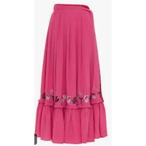 Carolina K. Rosa Embroidered Skirt in Shocking Pink NWT Size Small